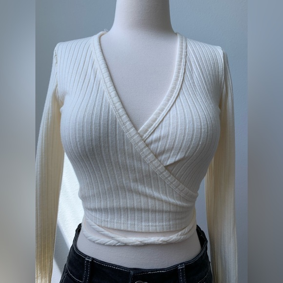 Vanilla Long Sleeve Wrap Top - Picture 9 of 14